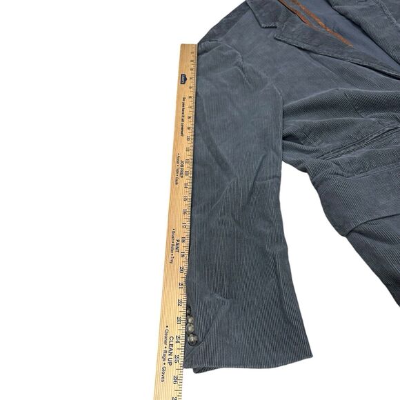 J Peterman Men's Size 46 Gray Sport Coat Corduroy Blazer Jacket Heavy J. Grey - Picture 11 of 11